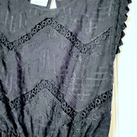 ANTHRO ELEVENSES BLACK LACE ROMPER XS BOHO FESTIVAL CROCHET - Picture 5 of 11